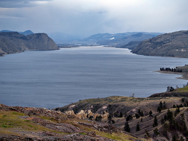kamloops lake, british columbia, water, nature, lake, canada, weather, thunderstorm, scenery, landscape, canada scenery
