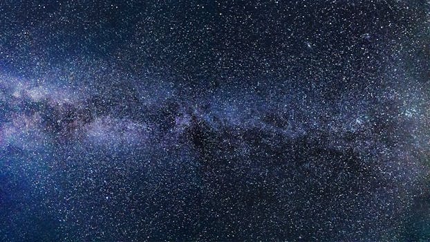 A breathtaking view of the starry night sky showcasing the Milky Way galaxy. Perfect for celestial themes.