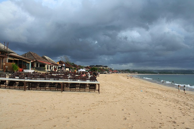 pantai, jimbaran, bali, indonesia, beach, sand, sea, romantic, vacation, destination, sunset, nature, beautiful, clouds